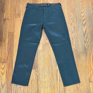 Ag Adriano Goldschmied Prima‎ Crop Jean Leatherette Black size 27 indie sleaze